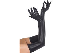 Wet Look Black Adult Costume Gloves Wet Look Black Adult Costume Gloves