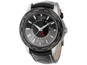 Gucci Timeless GMT Black Leather Strap Mens Watch YA126212 Gucci Timeless GMT Black Leather Strap Mens Watch YA126212
