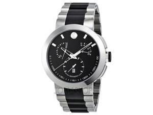 Movado Verto Black Dial Chronograph Two Tone Stainless Steel Mens Watch 0606546 Movado Verto Black Dial Chronograph Two Tone Stainless Steel Mens Watch 0606546