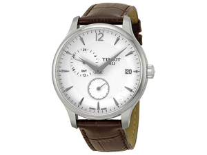 Tissot Tradition GMT White Dial Steel Brown Leather Mens Watch T0636391603700 Tissot Tradition GMT White Dial Steel Brown Leather Mens Watch T0636391603700