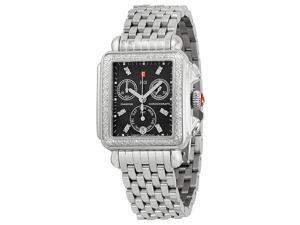 Michele Signature Deco Black Dial Diamond Bezel Steel Ladies Watch MWW06P000171 Michele Signature Deco Black Dial Diamond Bezel Steel Ladies Watch MWW06P000171