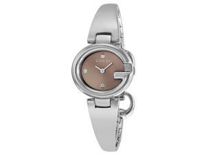 Gucci Guccissima Brown Diamond Dial Steel Small Ladies Watch YA134506 Gucci Guccissima Brown Diamond Dial Steel Small Ladies Watch YA134506