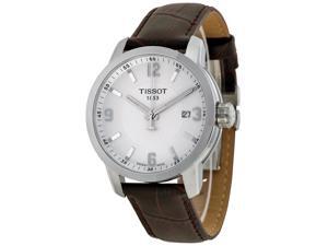 Tissot PRC 200 Silver Dial Brown Leather Mens Watch T0554101601701 Tissot PRC 200 Silver Dial Brown Leather Mens Watch T0554101601701