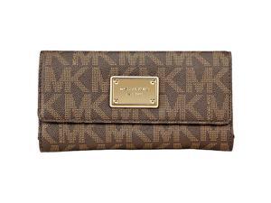 Michael Kors Jet Set Checkbook Wallet in Brown Michael Kors Jet Set Checkbook Wallet in Brown