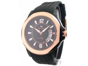 Mens Lucien Piccard Rubber Rose Gold Date Watch 28129RO Mens Lucien Piccard Rubber Rose Gold Date Watch 28129RO