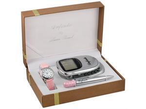 LUCIEN PICCARD WOMENS LEATHER WATCH GIFT SET 90020PK LUCIEN PICCARD WOMENS LEATHER WATCH GIFT SET 90020PK