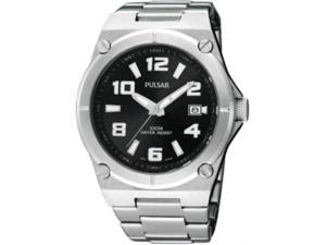 Mens Pulsar Stainless Steel Black Dial Date 10ATM Casual Watch PXH661 Mens Pulsar Stainless Steel Black Dial Date 10ATM Casual Watch PXH661