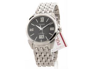 Mens Pulsar Stainless Steel Black Dial Date 5ATM Dress Watch PQ5059 Mens Pulsar Stainless Steel Black Dial Date 5ATM Dress Watch PQ5059