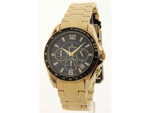 Mens Croton Goldtone Chronograph Tachymeter Date Watch CC311327YLBK Mens Croton Goldtone Chronograph Tachymeter Date Watch CC311327YLBK