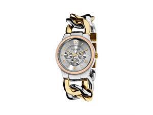 Akribos Women's Multi-Function Tri-Tone Large Chain Band Watch AK531TTR Akribos Women's Multi-Function Tri-Tone Large Chain Band Watch AK531TTR
