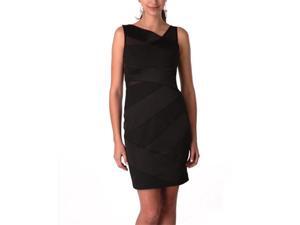 Phistic Women's Black Asymmetrical Sheer Silk Blend Sheath Dress Phistic Women's Black Asymmetrical Sheer Silk Blend Sheath Dress