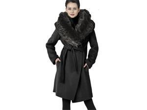 Phistic Women's Cashmere Blend Shawl Wrap Coat with Faux Fur Trim Phistic Women's Cashmere Blend Shawl Wrap Coat with Faux Fur Trim