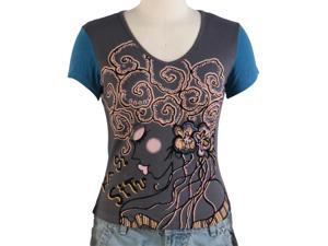 Jessie G. Women's Printed Scoop Neck Tee - Blue Medium Jessie G. Women's Printed Scoop Neck Tee - Blue Medium