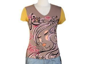 Jessie G. Women's Printed Scoop Neck Tee - Brown Medium Jessie G. Women's Printed Scoop Neck Tee - Brown Medium