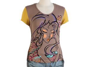 Jessie G. Women's Printed Scoop Neck Tee - Brown Medium Jessie G. Women's Printed Scoop Neck Tee - Brown Medium