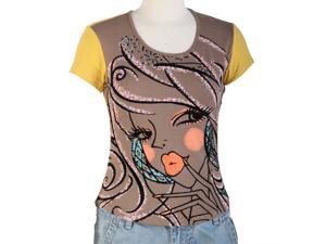 Jessie G. Women's Printed Scoop Neck Tee - Brown Large Jessie G. Women's Printed Scoop Neck Tee - Brown Large