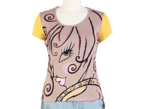Jessie G. Women's Printed Scoop Neck Tee - Brown Medium Jessie G. Women's Printed Scoop Neck Tee - Brown Medium