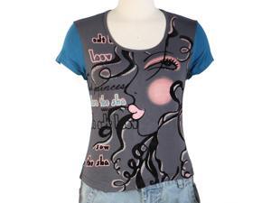 Jessie G. Women's Printed Scoop Neck Tee - Blue Medium Jessie G. Women's Printed Scoop Neck Tee - Blue Medium