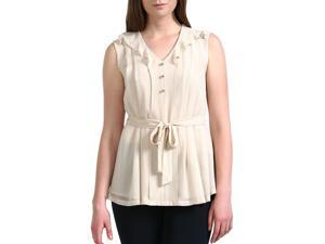 Jessie G. Women's 'Bianca' Pleated Front Chiffon Shirt - Beige 4 Jessie G. Women's 'Bianca' Pleated Front Chiffon Shirt - Beige 4