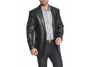 BGSD Men's "Judd" One-Button Lambskin Leather Blazer BGSD Men's "Judd" One-Button Lambskin Leather Blazer