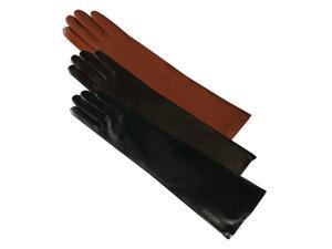 Luxury Lane Women's Cashmere Lined Lambskin Leather Long Gloves - Black Large Luxury Lane Women's Cashmere Lined Lambskin Leather Long Gloves - Black Large