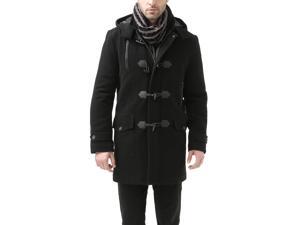 BGSD Men's 'Tyson' Wool Blend Leather Trimmed Toggle Coat BGSD Men's 'Tyson' Wool Blend Leather Trimmed Toggle Coat
