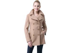 BGSD Women's 'Nina' Empire Seamed Wool Blend Melton Pea Coat BGSD Women's 'Nina' Empire Seamed Wool Blend Melton Pea Coat