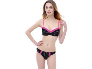 Phistic Women's Polka Dot & Lace Push-Up Bra & Thong 2-Piece Set Phistic Women's Polka Dot & Lace Push-Up Bra & Thong 2-Piece Set