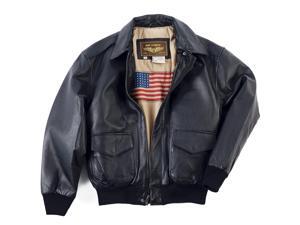 Landing Leathers Men's Air Force A-2 Leather Flight Bomber Jacket - Black Landing Leathers Men's Air Force A-2 Leather Flight Bomber Jacket - Black