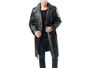 BGSD Men's "Xander" Classic Leather Long Trench Coat BGSD Men's "Xander" Classic Leather Long Trench Coat