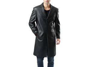 BGSD Men's Classic New Zealand Lambskin Leather Long Walking Coat BGSD Men's Classic New Zealand Lambskin Leather Long Walking Coat