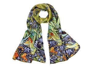 Van Gogh's "Irises" 100% Satin Charmeuse Silk Scarf Van Gogh's "Irises" 100% Satin Charmeuse Silk Scarf