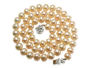 Peach Pink 6-7mm AAA Cultured Pearl Strand Silver Choker Necklace 16" (LS1R2) Peach Pink 6-7mm AAA Cultured Pearl Strand Silver Choker Necklace 16" (LS1R2)