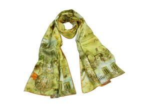 "Paris Views" 100% Satin Charmeuse Silk Scarf "Paris Views" 100% Satin Charmeuse Silk Scarf