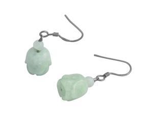 Hanging Rose Jadeite Sterling Silver Drop Earrings Hanging Rose Jadeite Sterling Silver Drop Earrings