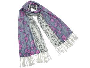 100% Pashmina/Cashmere Pink Flower Flowing River Tassel Ends Long Scarf Shawl 100% Pashmina/Cashmere Pink Flower Flowing River Tassel Ends Long Scarf Shawl