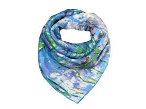 Claude Monet's "Water Lilies" 100% Satin Charmeuse Silk Square Scarf Claude Monet's "Water Lilies" 100% Satin Charmeuse Silk Square Scarf
