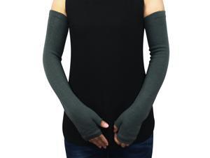 Women's Classic Simple Solid Color Acrylic Fingerless Long Arm Warmer Gloves - G Women's Classic Simple Solid Color Acrylic Fingerless Long Arm Warmer Gloves - G