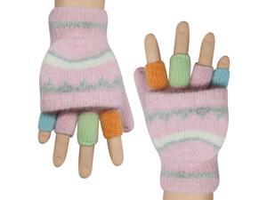 Women's Colorful Pop-Top Convertible Wool Blend Knit Fingerless Mitten Gloves - Women's Colorful Pop-Top Convertible Wool Blend Knit Fingerless Mitten Gloves -