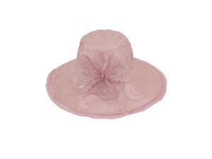 Swirl Chiffon Flower Sun Hat - Pink Swirl Chiffon Flower Sun Hat - Pink