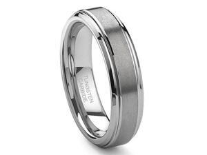CleverEve Tungsten Carbide Ring Brushed Center 6mm Wedding Band Size 9.5 CleverEve Tungsten Carbide Ring Brushed Center 6mm Wedding Band Size 9.5