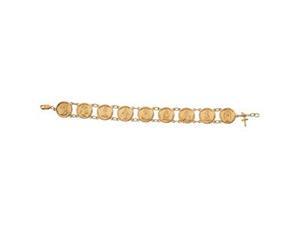 CleverSilver's 14K Yellow Gold Traditional Saints Bracelet- CleverSilver's 14K Yellow Gold Traditional Saints Bracelet-