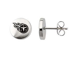 Stainless Steel 10.00mmx10.00mm Tennessee Titans Logo Stud Earrings Stainless Steel 10.00mmx10.00mm Tennessee Titans Logo Stud Earrings