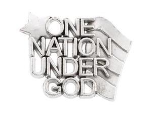 CleverSilver's 14K White Gold One Nation Under God Lapel Pin14. 0 0X9. 0 0 Mm CleverSilver's 14K White Gold One Nation Under God Lapel Pin14. 0 0X9. 0 0 Mm