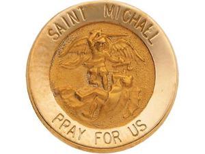 CleverSilver's 14K Yellow Gold St. Michael Lapel Pin5. 0 0 Mm CleverSilver's 14K Yellow Gold St. Michael Lapel Pin5. 0 0 Mm