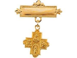 CleverSilver's 14K Yellow Gold 4-Way Cross Baptismal Pin2. 0 0 Mm CleverSilver's 14K Yellow Gold 4-Way Cross Baptismal Pin2. 0 0 Mm
