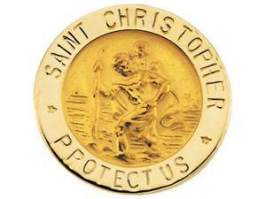 CleverSilver's 14K Yellow Gold St. Christopher Lapel Pin5. 0 0 Mm CleverSilver's 14K Yellow Gold St. Christopher Lapel Pin5. 0 0 Mm