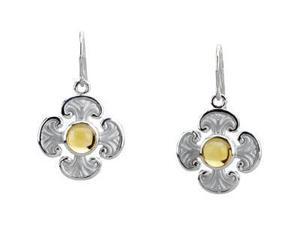 Genuine Citrine Maltese Cross Earring Pair Sterling Silver Pair Genuine Citrine Maltese Cross Earring Pair Sterling Silver Pair