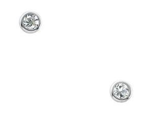 Childrens Cubic Zirconia Bezel Earring Childrens Cubic Zirconia Bezel Earring