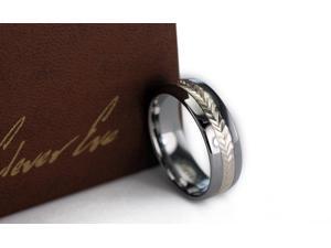 CleverEve Tungsten Nation 8mm Domed Band w/ 3mm Swiss-Cut Sterling Silver Inlay Tungsten Ring (Sz 6 to 13) CleverEve Tungsten Nation 8mm Domed Band w/ 3mm Swiss-Cut Sterling Silver Inlay Tungsten Ring (Sz 6 to 13)